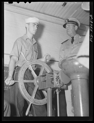 Untitled photo, possibly related to: Hoffman Island, merchant marine training center off Staten Island, New York. Piloting class
