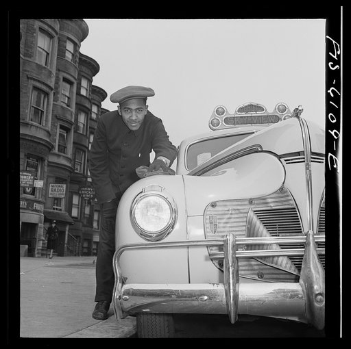 Untitled photo, possibly related to: New York(?), New York. Negro taxi driver