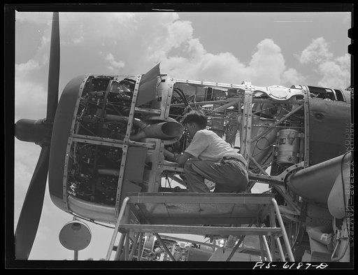 Nashville, Tennessee. "Vengeance" bomber on the field. Vultee Aircraft Corporation plant