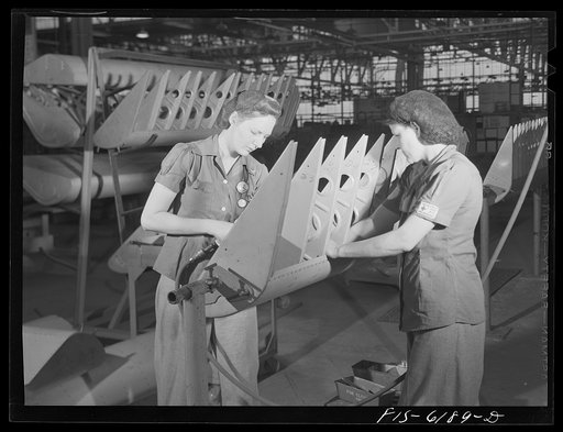 Nashville, Tennessee. Working on the tail sections of bombers. Vultee Aircraft Corporation plant