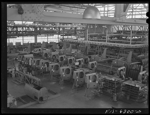 Nashville, Tennessee. In the wing assembly section. Vultee Aircraft Corporation plant