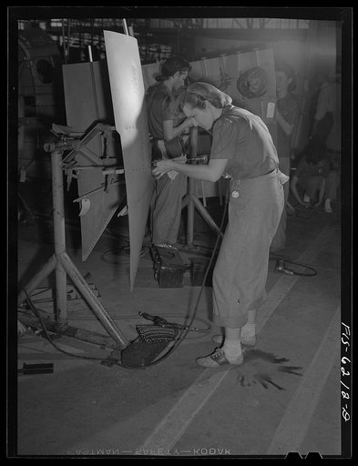 Nashville, Tennessee. Working on fuselage section. Vultee Aircraft Corporation plant
