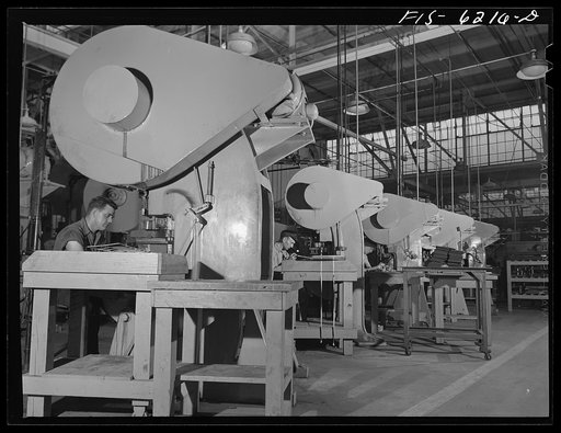 Nashville, Tennessee. Stamping out parts for bombers. Vultee Aircraft Corporation plant