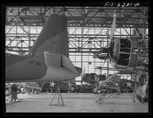 Nashville, Tennessee. Bombers nearing completion on the final assembly line. Vultee Aircraft Corporation plant