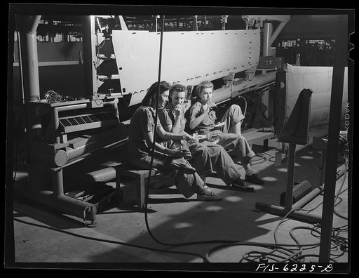 Nashville, Tennessee. Lunch time in the tail assembly section. Vultee Aircraft Corporation plant
