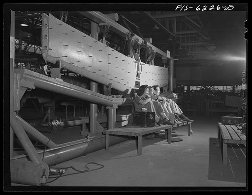 Nashville, Tennessee. Lunch time in the tail assembly section. Vultee Aircraft Corporation plant