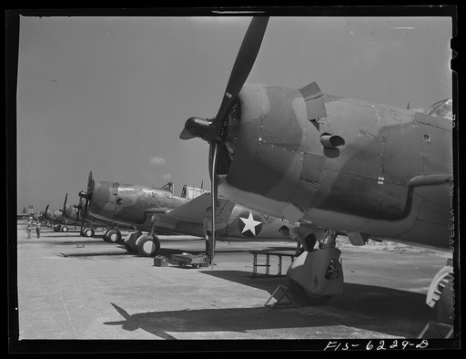 Nashville, Tennessee. "Vengence" bomber on the field. Vultee Aircraft Corporation plant