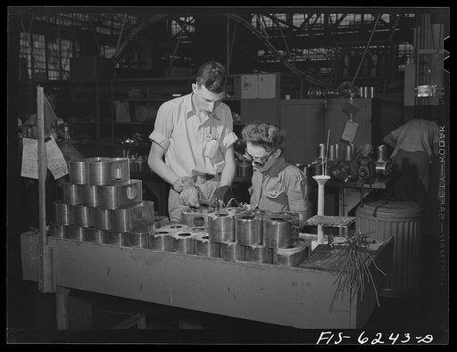 Nashville, Tennessee. Welding fuel pump parts in the Vultee Aircraft Corporation plant
