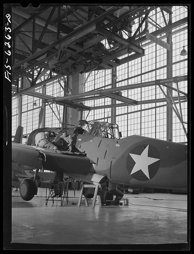 Nashville, Tennessee. In the final assembly section of the Vultee Aircraft Corporation plant