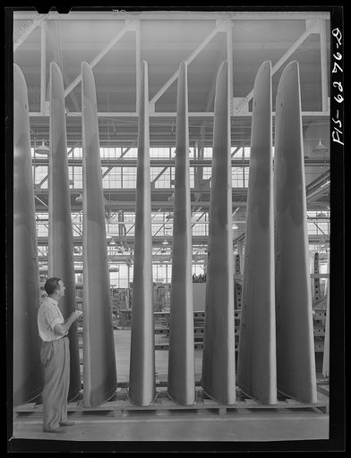 Nashville, Tennessee. Checking wings. Vultee Aircraft Corporation plant