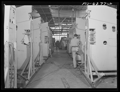 Nashville, Tennessee. In the wing sub assembly. Vultee Aircraft Corporation plant