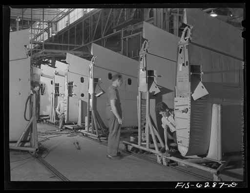 Nashville, Tennessee. In the wing sub assembly section. Vultee Aircraft Corporation plant