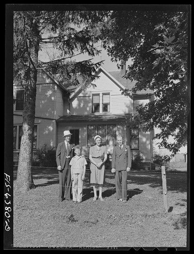 Untitled photo, possibly related to: Vernon County, Wisconsin. The Saugstad family going to church