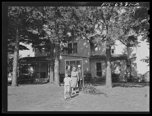 Untitled photo, possibly related to: Vernon County, Wisconsin. The Saugstad family going to church