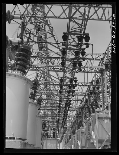 Untitled photo, possibly related to: Chickamauga Dam, Tennessee (Tennessee Valley Authority (TVA)). Switchyard