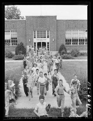 Dunklin County, Missouri. Children leaving school