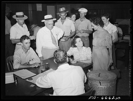 Kennett, Dunklin County, Missouri. Voting in the primary elections at the courthouse