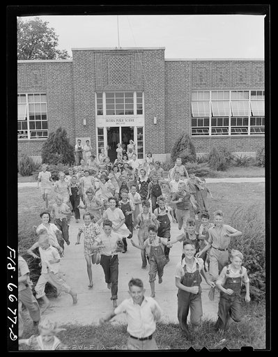 Dunklin County, Missouri. Children leaving school