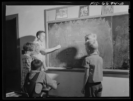 Untitled photo, possibly related to: Dunklin County, Missouri. Rural school