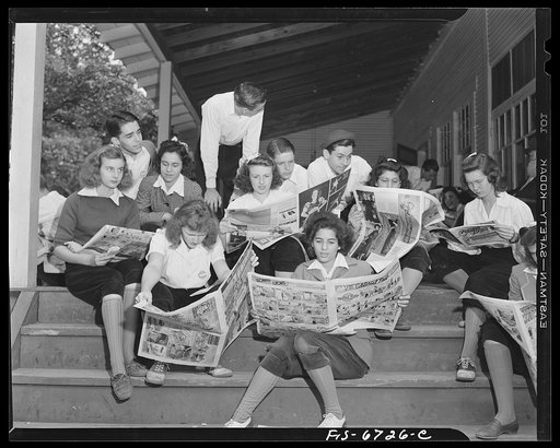 Interlochen, Michigan. National music camp where 300 or more young musicians study symphonic music for eight weeks each summer. Reading the Sunday newspaper