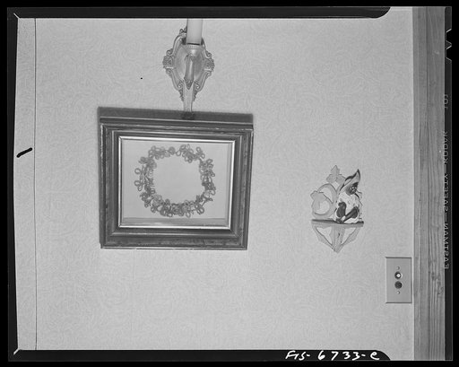 Frankfort, Michigan. Human hair wreath made around 1885