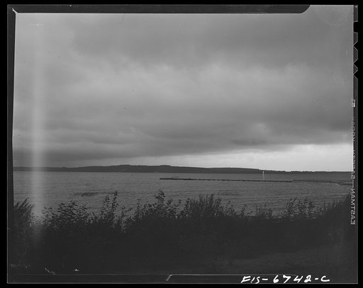 Interlochen, Michigan. National music camp where 300 or more young musicians study symphonic music for eight weeks each summer. Cloud front of approaching storm from Lake Michigan