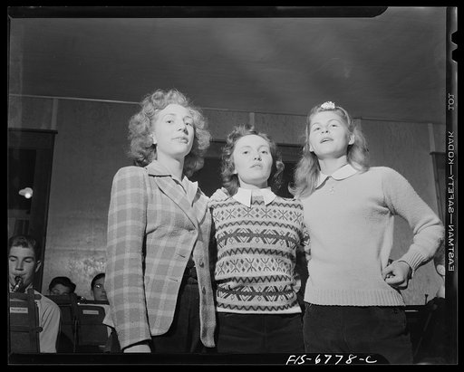 Interlochen, Michigan. National music camp where 300 or more young musicians study symphonic music for eight weeks each summer. Three young girls