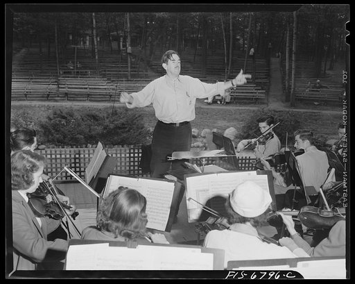 Interlochen, Michigan. National music camp where 300 or more young musicians study symphonic music for eight weeks each summer. Dr. Maddy, director of the camp, conducts the symphony orchestra