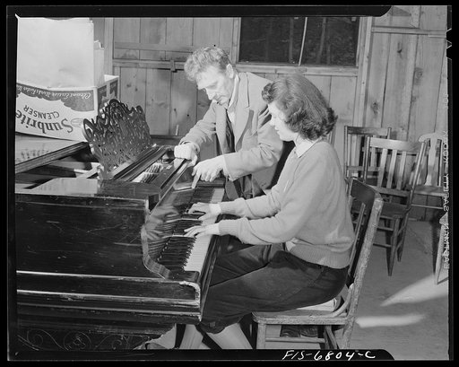 Interlochen, Michigan. National music camp where 300 or more young musicians study symphonic music for eight weeks each summer. Percy Grainger and student