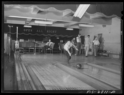 New York, New York. Broadway bowling alley