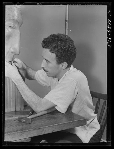 Untitled photo, possibly related to: New York, New York. Bill O'Brian and Irish American sculptor