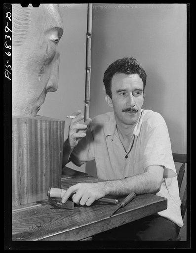 New York, New York. Bill O'Brian and Irish American sculptor