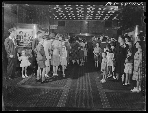 New York, New York. Waiting to buy tickets at the Radio City Music Hall