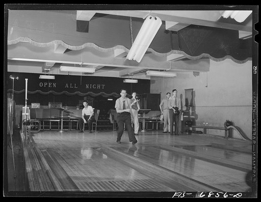 Untitled photo, possibly related to: New York, New York. Broadway bowling alley