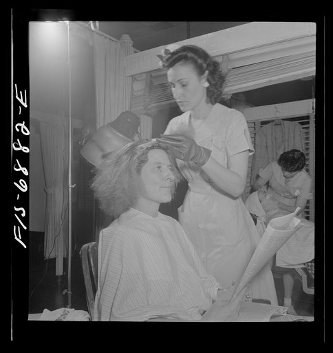 Untitled photo, possibly related to: New York, New York. Dyeing hair at Francois de Paris, a hairdresser on Eighth Street