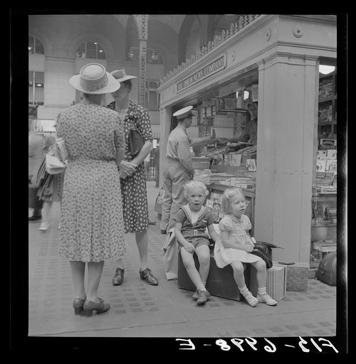 New York, New York. Waiting for trains at the Pennsylvania railroad station
