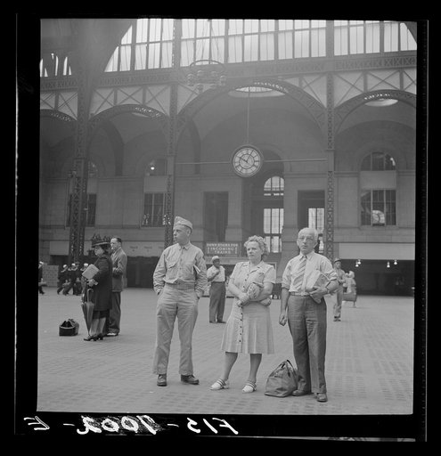Untitled photo, possibly related to: New York, New York. Waiting for trains at the Pennsylvania railroad station
