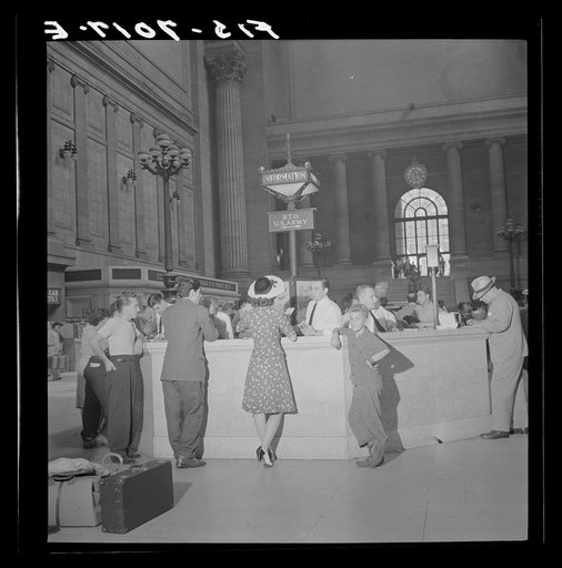 New York, New York. Information booth at the Pennsylvania railroad station