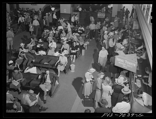 Untitled photo, possibly related to: Detroit, Michigan. Greyhound bus depot