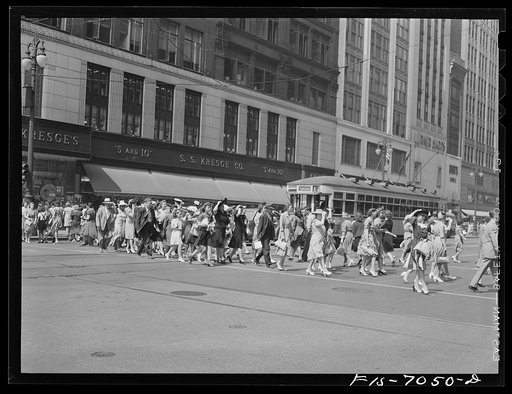 Detroit, Michigan. Afternoon shopping crowds
