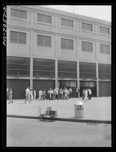 Detroit, Michigan. Kids going to a ball game at Briggs Stadium