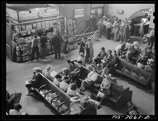 Untitled photo, possibly related to: Detroit, Michigan. Greyhound bus depot