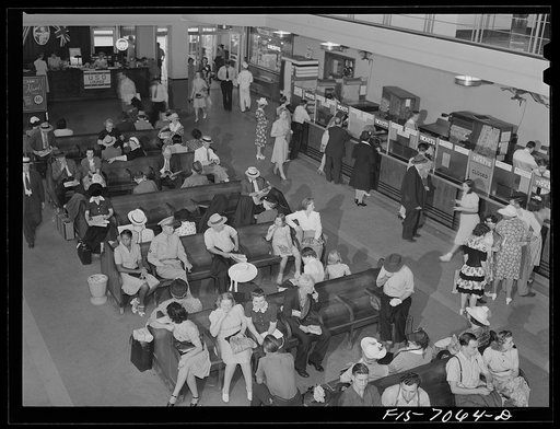 Untitled photo, possibly related to: Detroit, Michigan. Greyhound bus depot