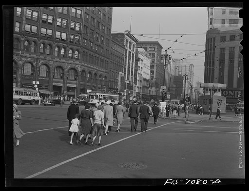 Untitled photo, possibly related to: Detroit, Michigan. Coast Guard recruiting station