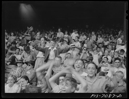 Detroit, Michigan. Kids at a ball game at Briggs Stadium