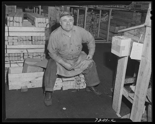Dodge truck plant, Detroit, Michigan. Worker in export division