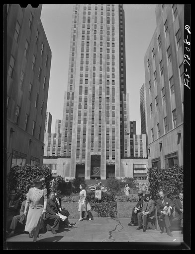 Untitled photo, possibly related to: New York, New York. Central plaza of Rockefeller Center showing Victory Center