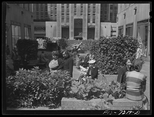 Untitled photo, possibly related to: New York, New York. Central plaza of Rockefeller Center showing Victory Center