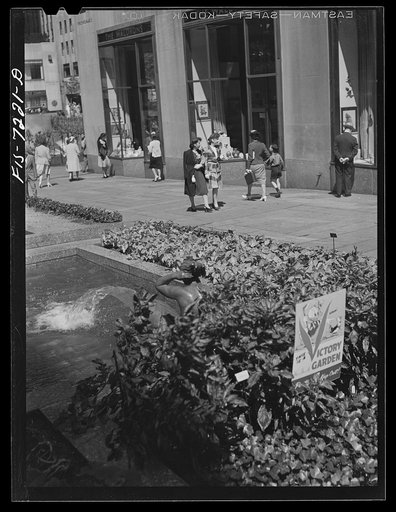 Untitled photo, possibly related to: New York, New York. Central plaza of Rockefeller Center showing Victory Center