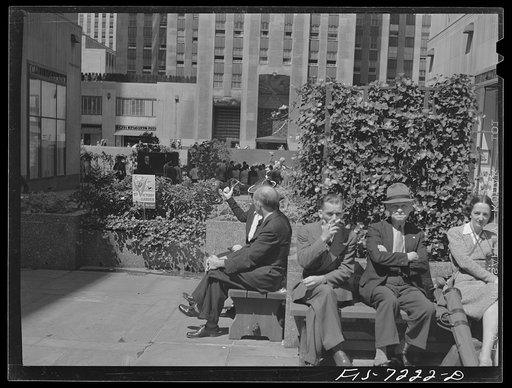 Untitled photo, possibly related to: New York, New York. Central plaza of Rockefeller Center showing Victory Center